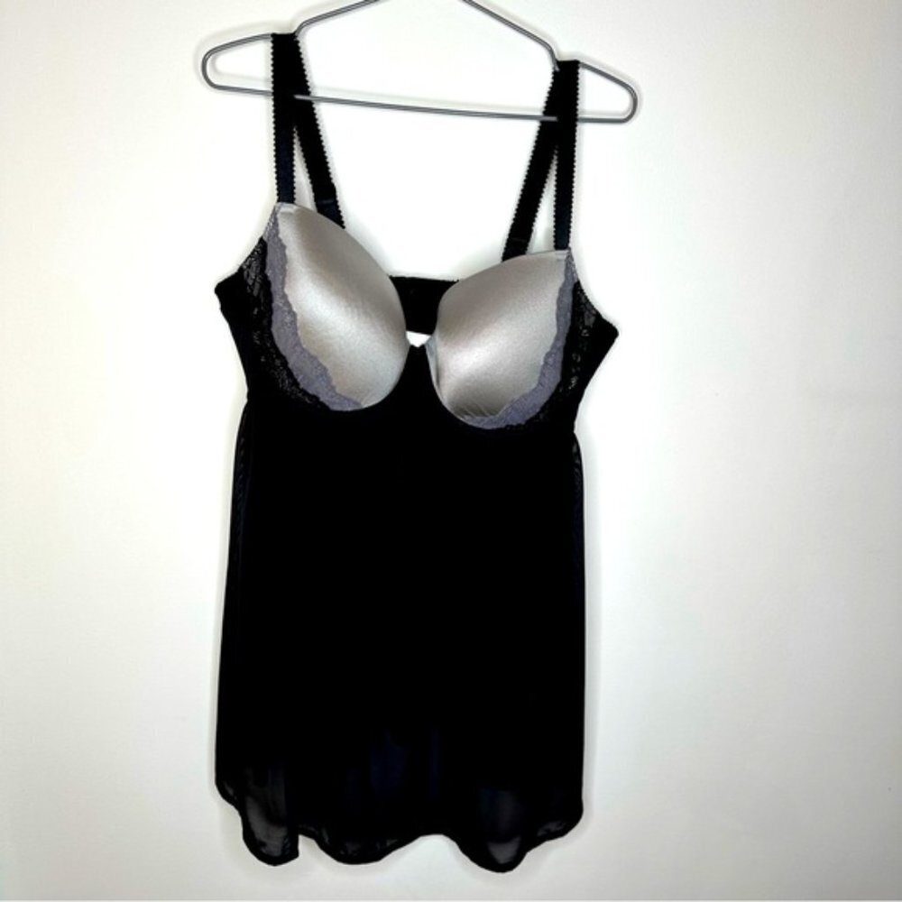 Penningtons Ti Voglio Silver Satin and Lace Babydoll